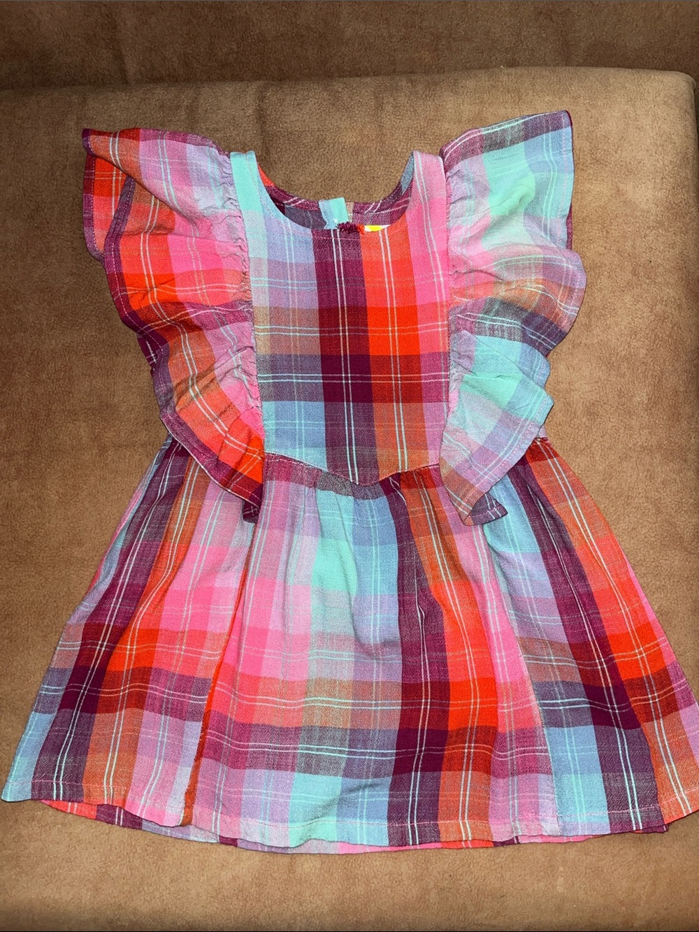 Epic Threads Multi-Color Plaid Dress with Flutter Detail